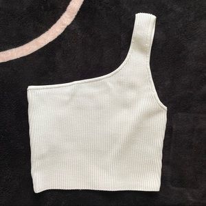 Babaton Sculpt Knit One-Shoulder Cropped Tank